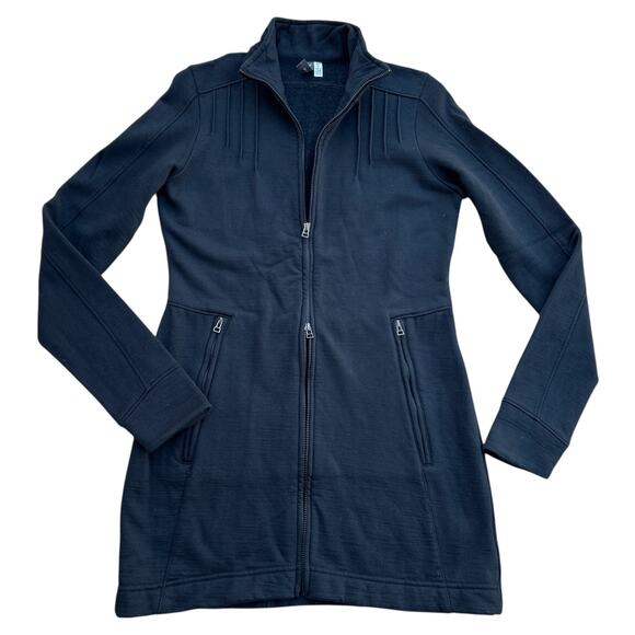 Ibex 100% Wool Long Double Zipper Activewear Jacket Sz S - Picture 6 of 6